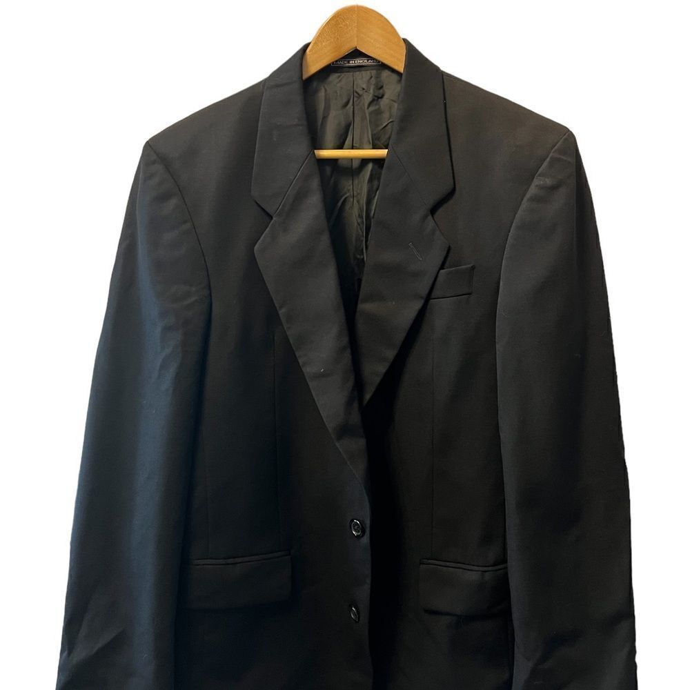 MENS J.G. CHAPPEL Wool Black Two Button Blazer Suit Jacket 38 - Picture 2 of 10